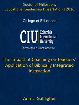 cover image of The Impact of Coaching on Teachers’ Application of Biblically Integrated Instruction